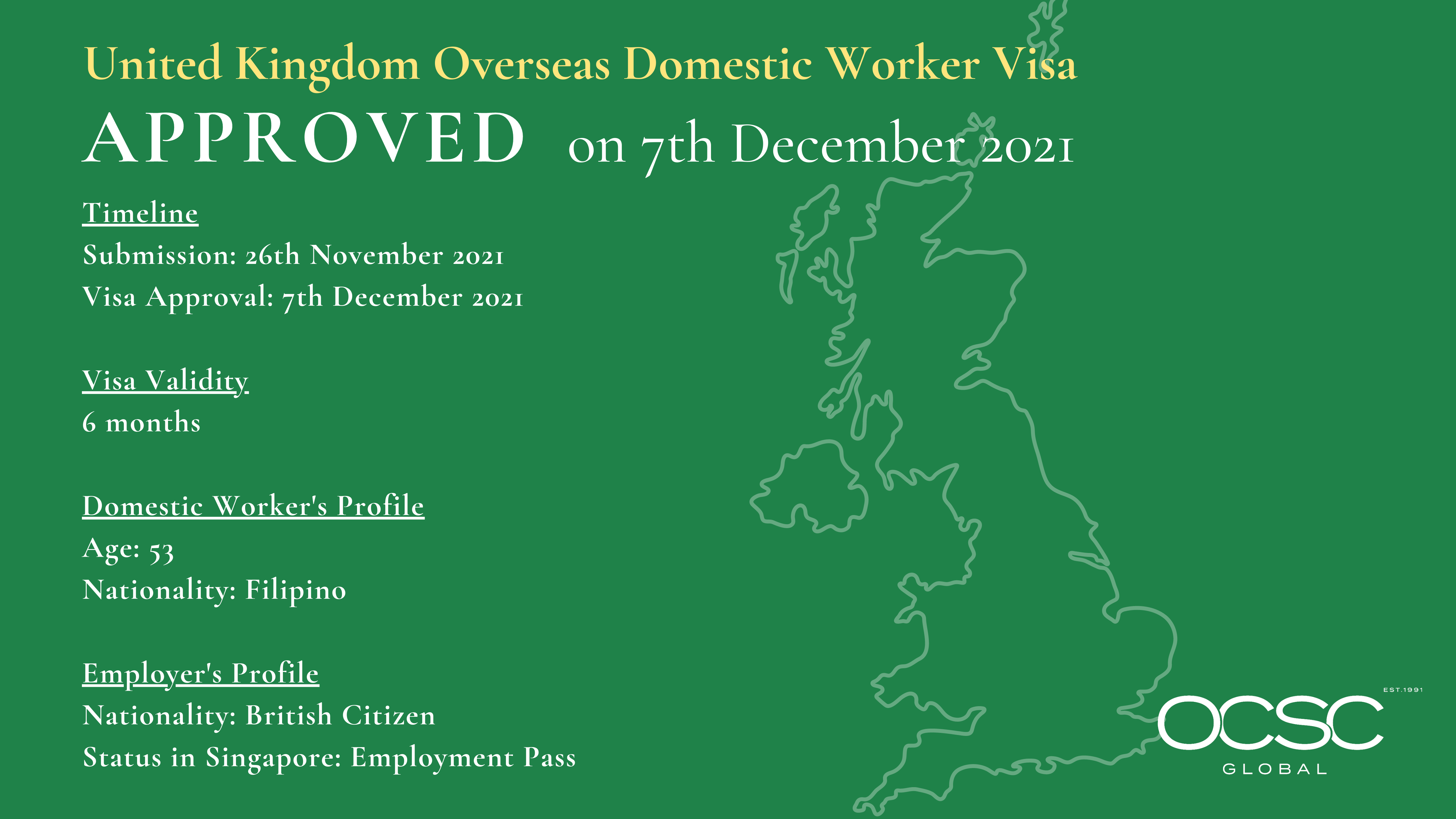Approval for United Kingdom Overseas Domestic Worker Visa