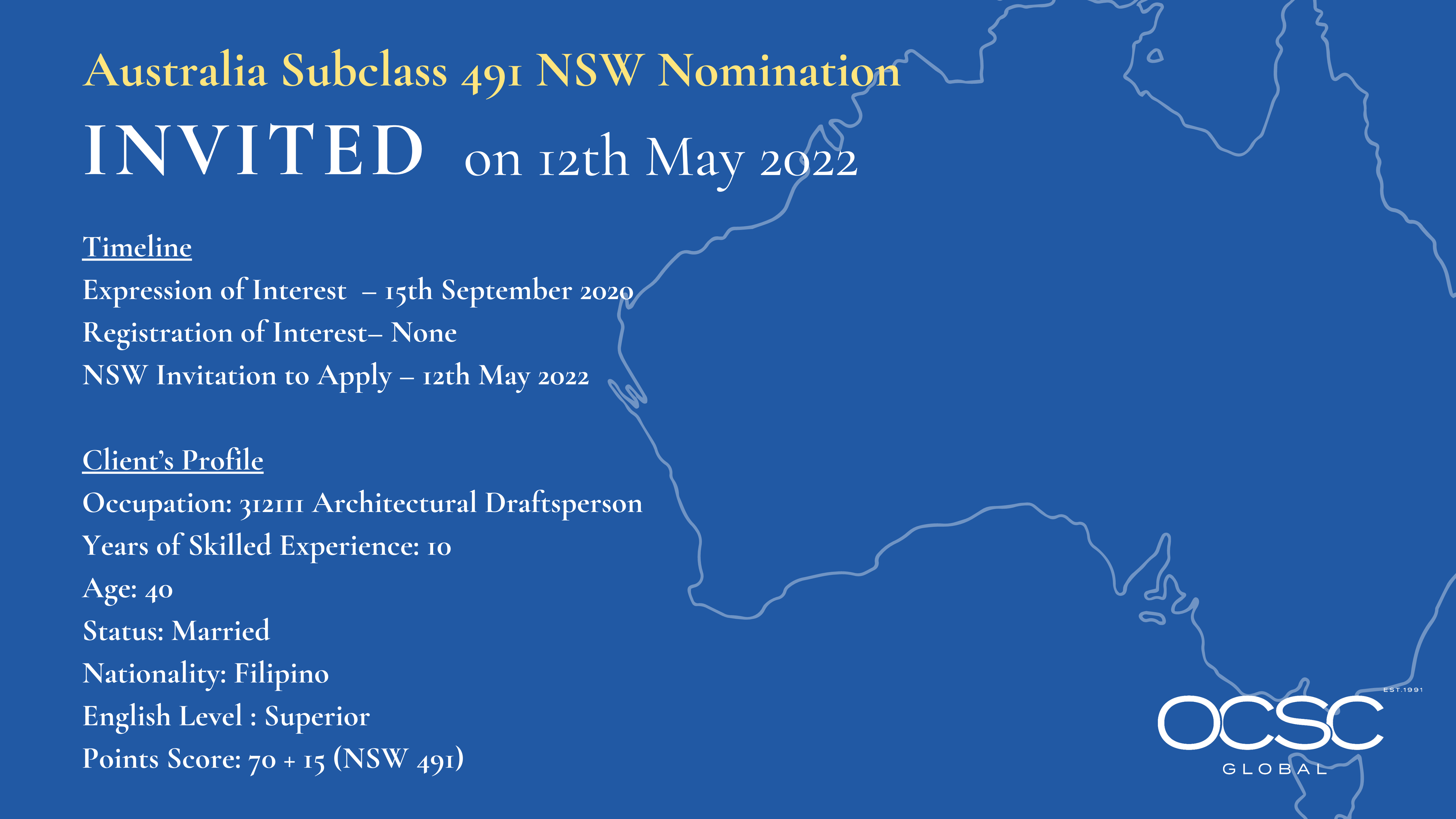 Invitation to Apply for NSW Nomination Subclass 491 12th May