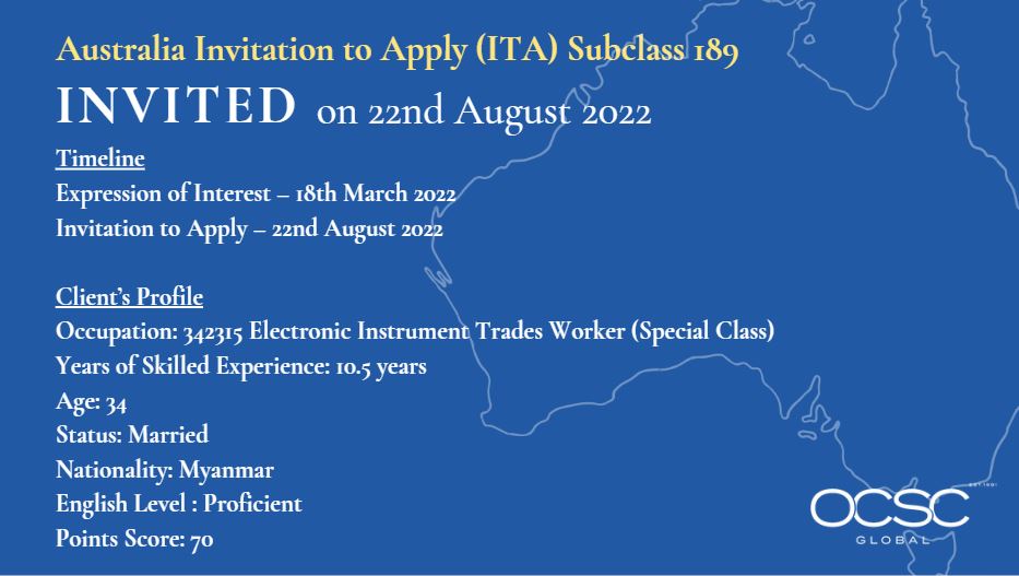 Apply for Australia Skilled Independent Visa Subclass 189 22nd Aug