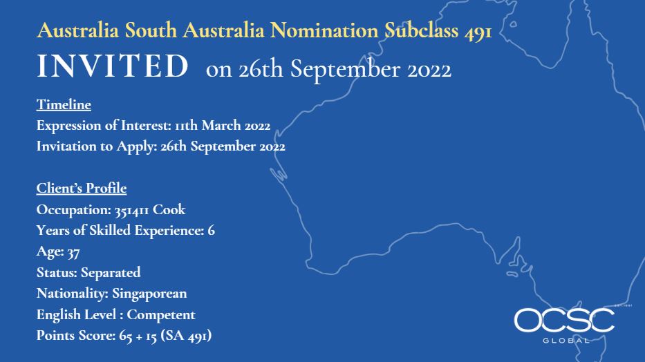 Australia South Australia Nomination Invited 26-Sep