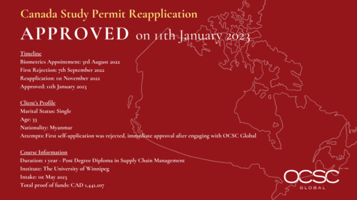 Canada Study Permit Reapplication Approved 11